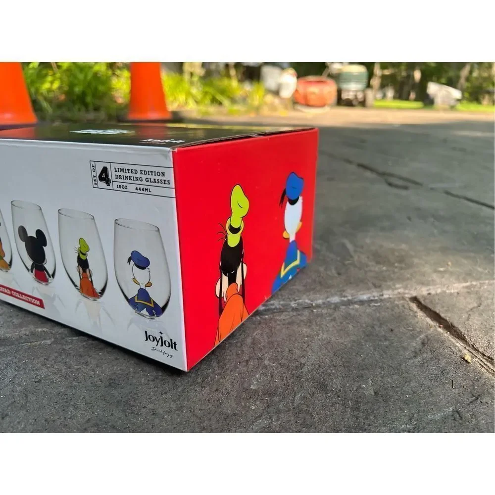 Mickey Mouse Squad Collection Tumblers.15oz Stemless Wine Glasses Set 4 Stemless